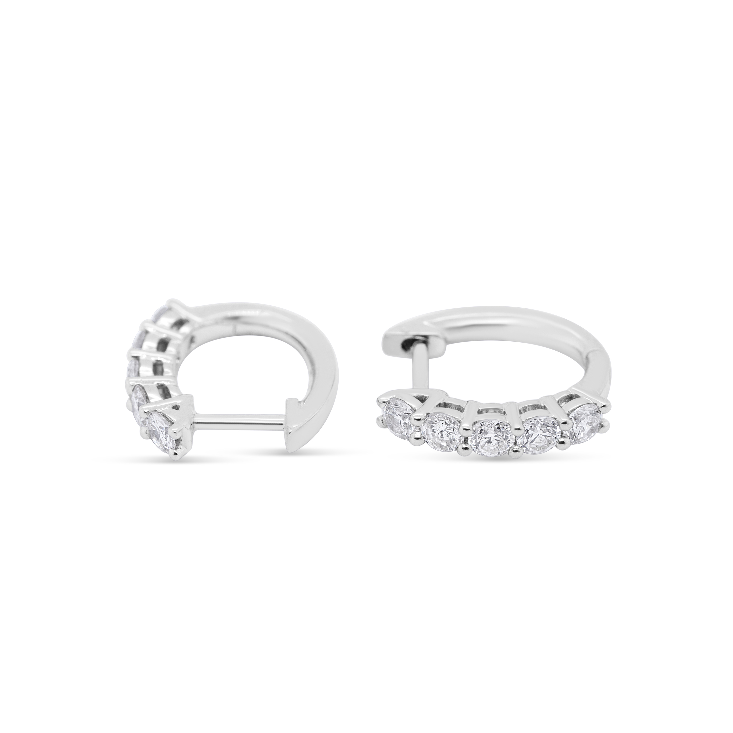 Diamond Hoop Earrings 0.74 ct. 14K White Gold